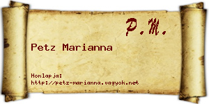 Petz Marianna névjegykártya