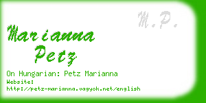 marianna petz business card